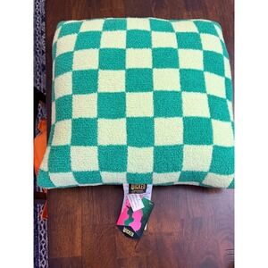 Wicked Movie Green Checkered Sherpa Decorative Throw Pillow Elphaba - NWT